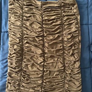 New York & Company Ruched Bronze Mini Skirt
